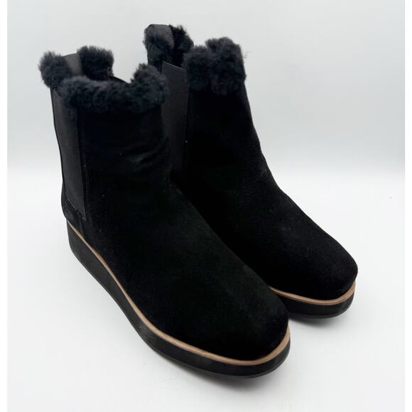 Bernardo Womens Patterson Boots US 10M EU 40.5 Black Suede Sheepskin NWOB - Picture 5 of 12